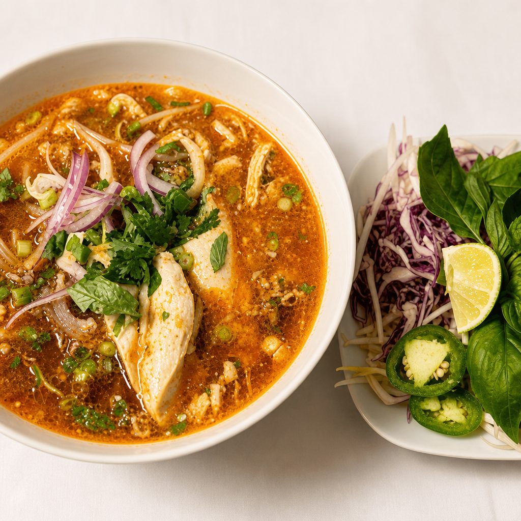 Bún Bò Huế - Spicy “Thần Kinh" Beef Vermicelli.